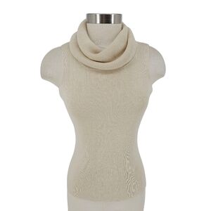 Alfani Sweater Silk White Gold Sleeveless Cowl Neck Knit Petite P